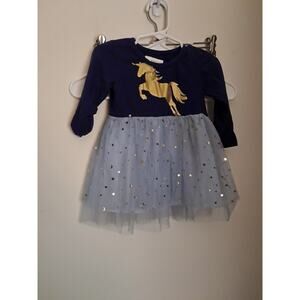 W.L.Monsoon Girls 2T Unicorn Dress Blue